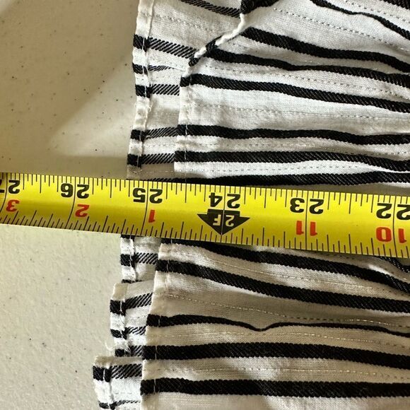 INC Women's Black/White Striped Keyhole Smocked-Waist Halter Top - Picture 9 of 9